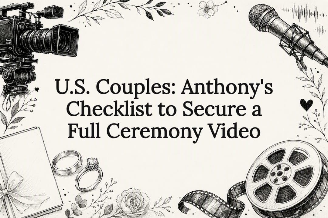 U.S. Couples: Anthony's Checklist to Secure a Full Ceremony Video